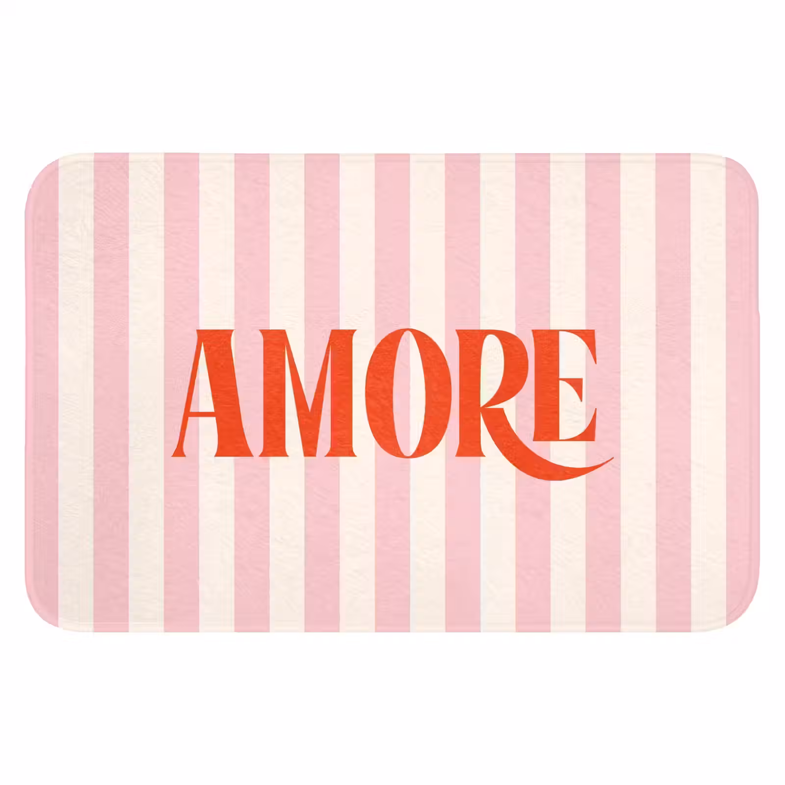 WC Mat - Zachtroze - Rood - Strepen - Amore — 1