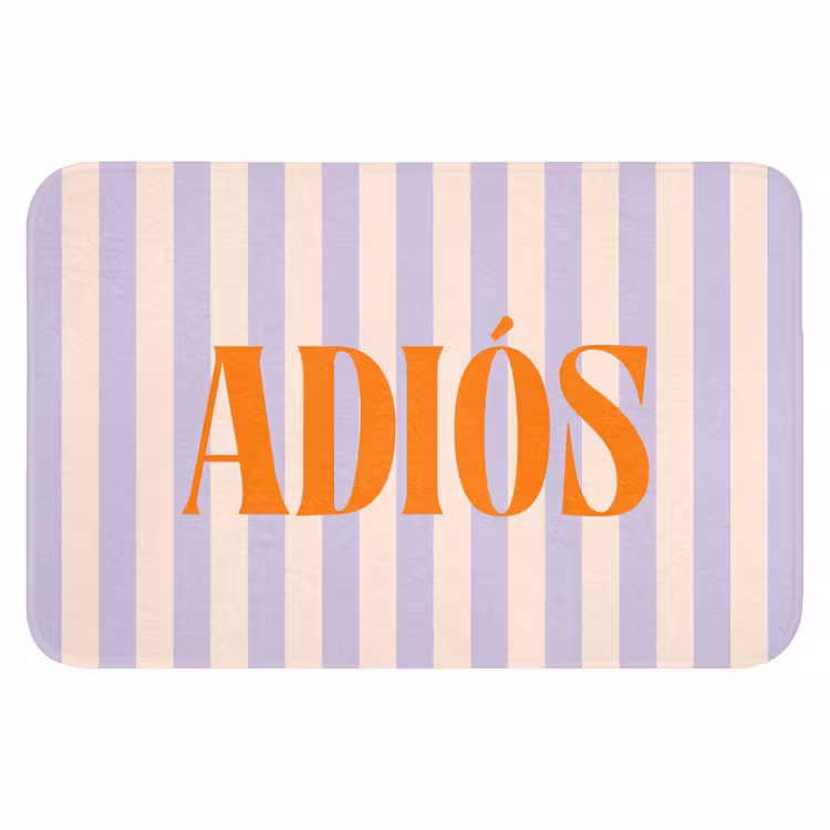 WC Mat - Lila - Oranje - Strepen - Adiós — 1