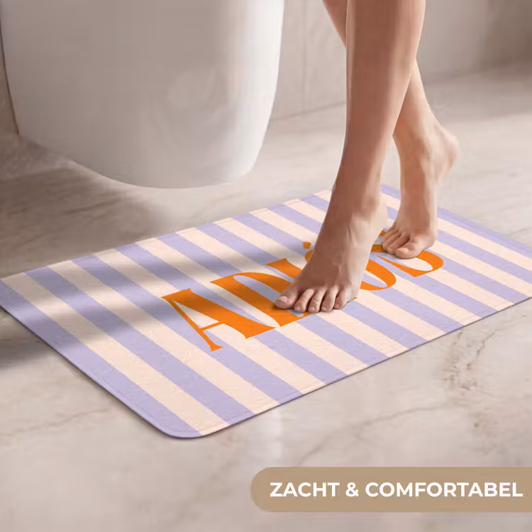 WC Mat - Lila - Oranje - Strepen - Adiós — 7