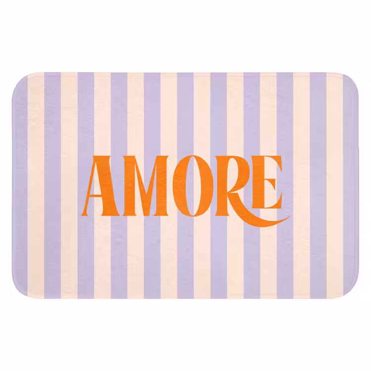 WC Mat - Lila - Oranje - Strepen - Amore — 1