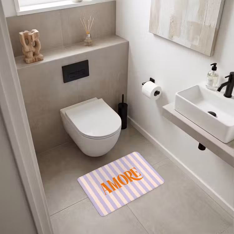 WC Mat - Lila - Oranje - Strepen - Amore — 6