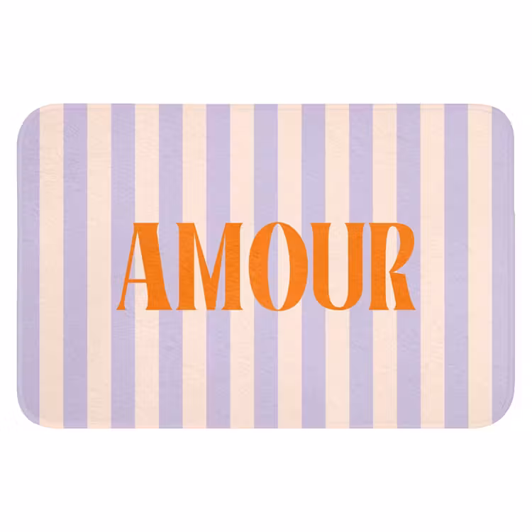 WC Mat - Lila - Oranje - Strepen - Amour — 1