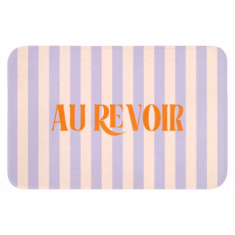 WC Mat - Lila - Oranje - Strepen - Au Revoir — 1