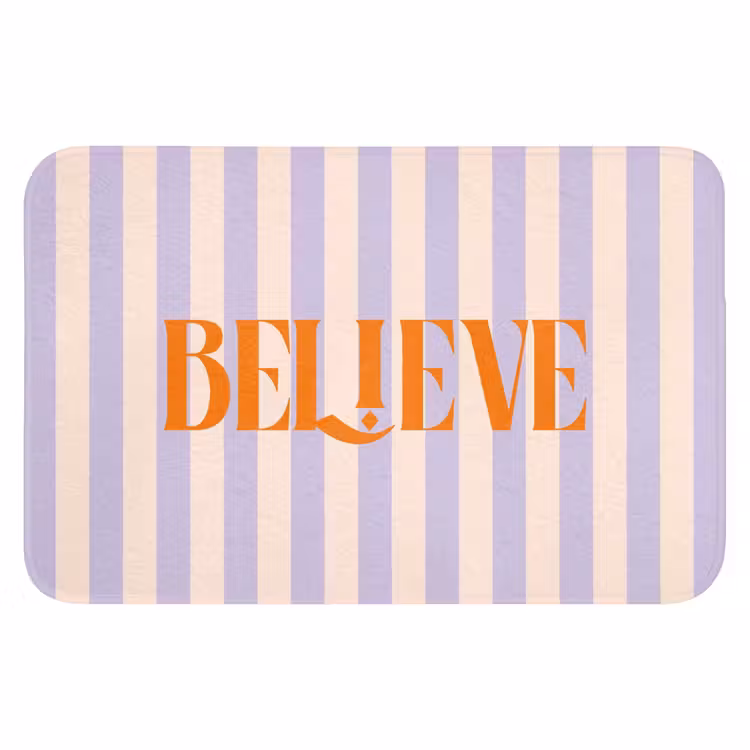 WC Mat - Lila - Oranje - Strepen - Believe — 1