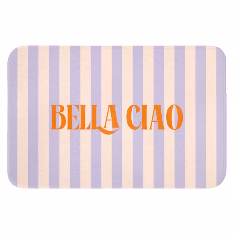 WC Mat - Lila - Oranje - Strepen - Bella Ciao — 1