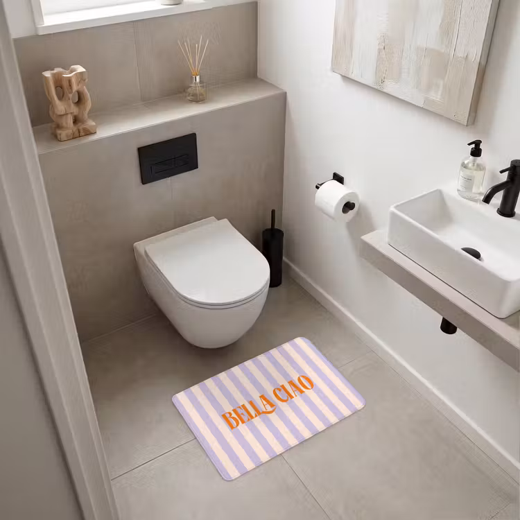 WC Mat - Lila - Oranje - Strepen - Bella Ciao — 6