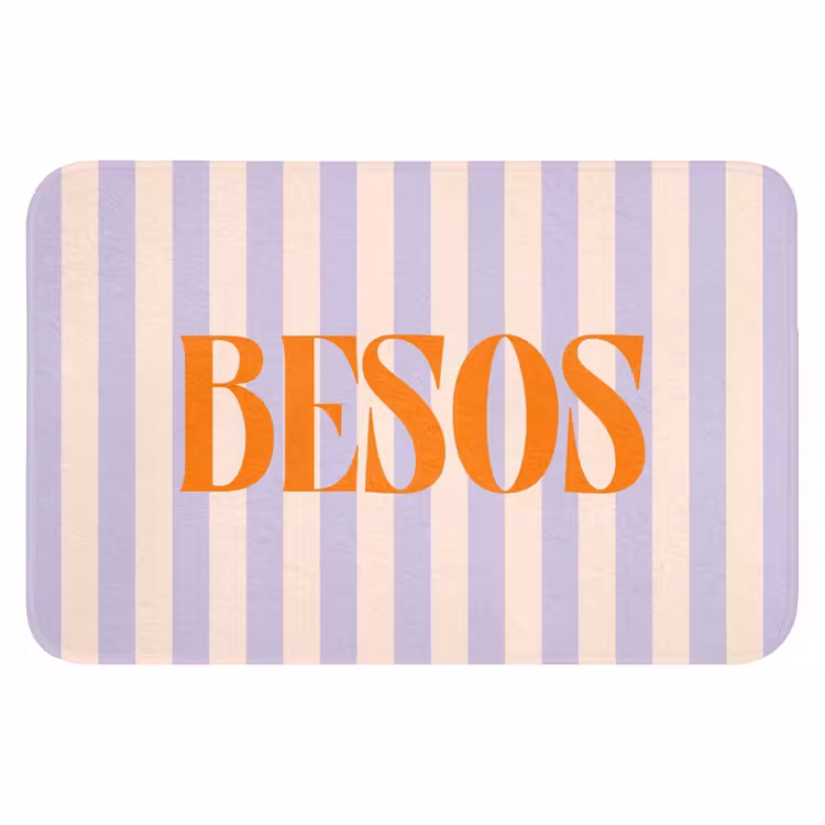 WC Mat - Lila - Oranje - Strepen - Besos — 1