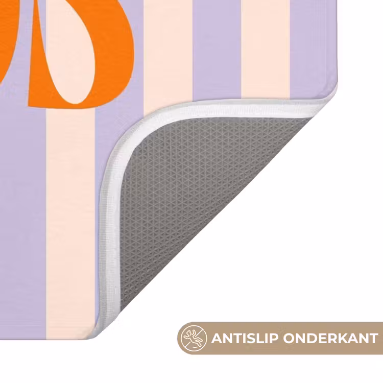 WC Mat - Lila - Oranje - Strepen - Besos — 3
