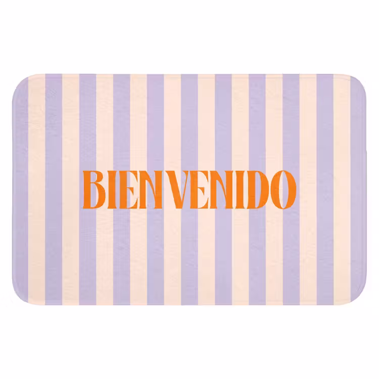 WC Mat - Lila - Oranje - Strepen - Bienvenido — 1