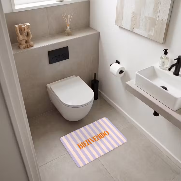 WC Mat - Lila - Oranje - Strepen - Bienvenido — 6