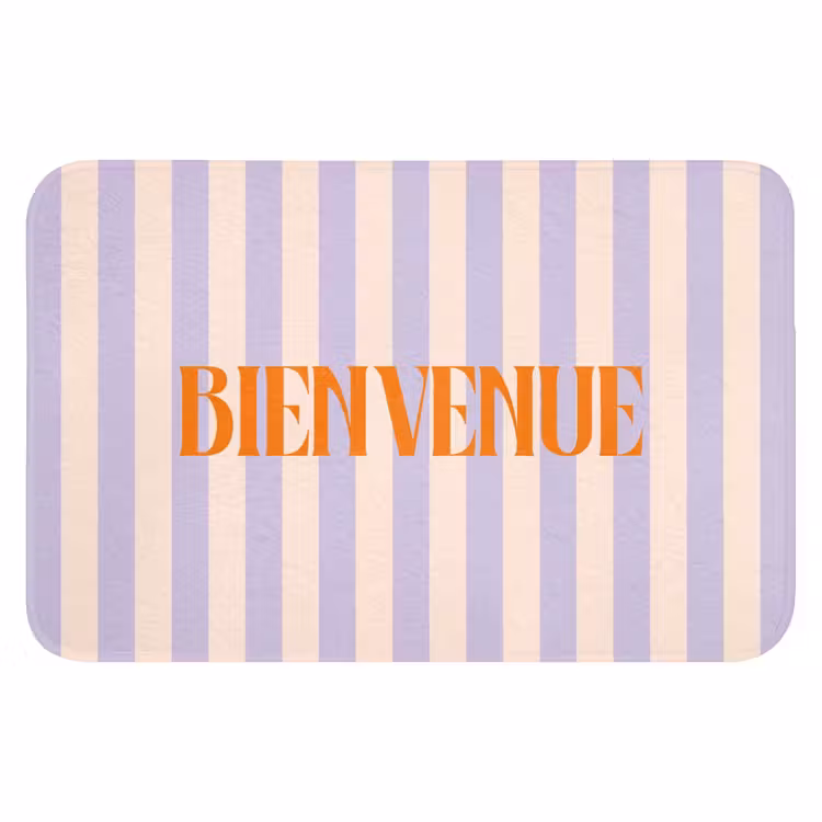 WC Mat - Lila - Oranje - Strepen - Bienvenue — 1