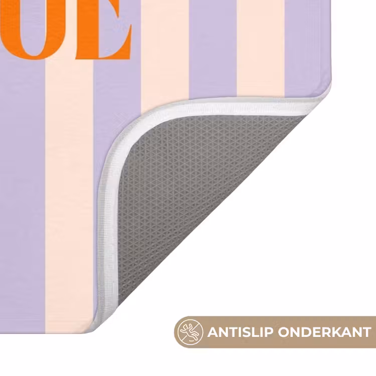 WC Mat - Lila - Oranje - Strepen - Bienvenue — 3