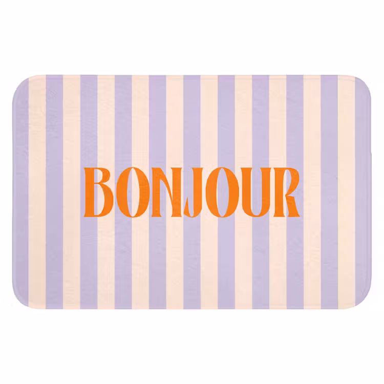 WC Mat - Lila - Oranje - Strepen - Bonjour — 1