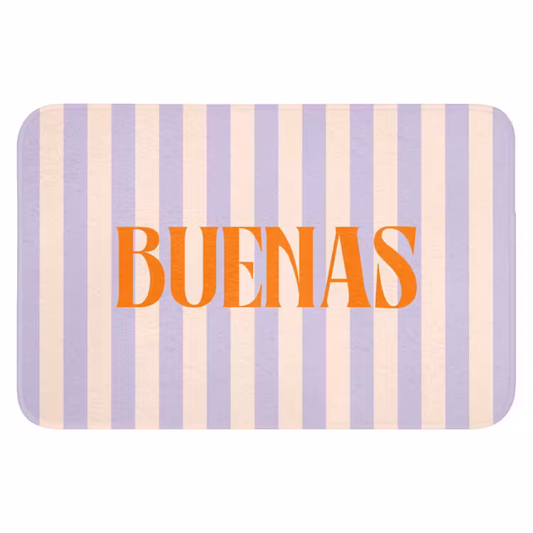 WC Mat - Lila - Oranje - Strepen - Buenas — 1