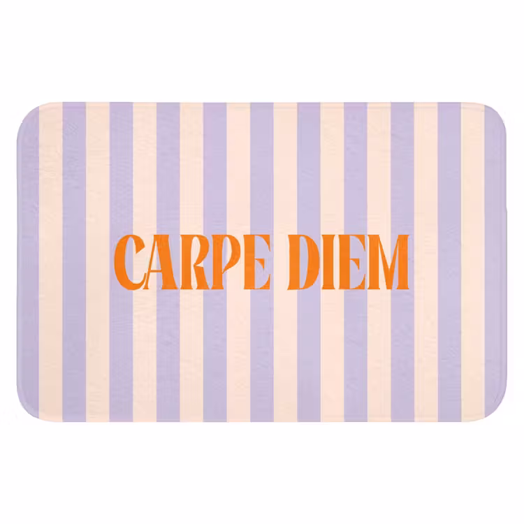 WC Mat - Lila - Oranje - Strepen - Carpe Diem — 1