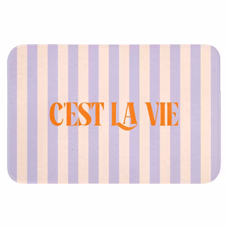 WC Mat - Lila - Oranje - Strepen - C'est La Vie — 1