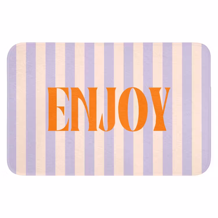 WC Mat - Lila - Oranje - Strepen - Enjoy — 1