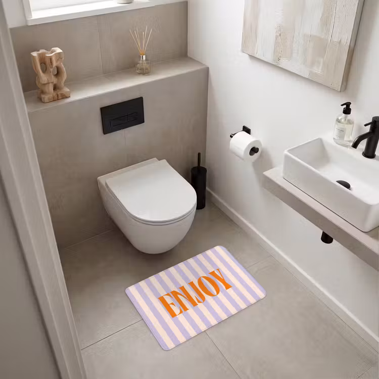 WC Mat - Lila - Oranje - Strepen - Enjoy — 6
