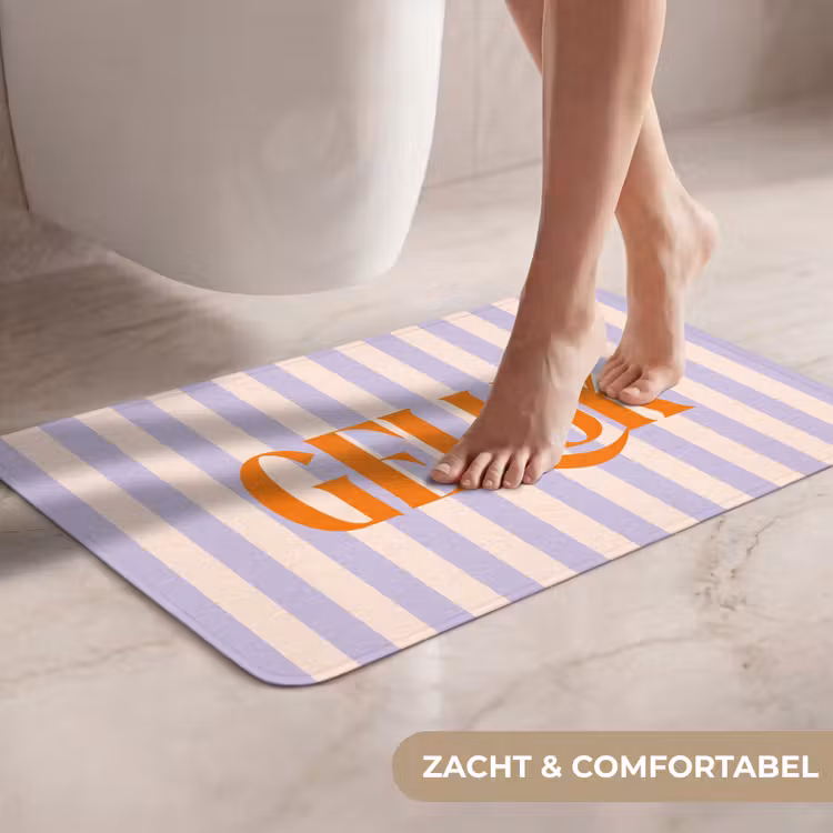 WC Mat - Lila - Oranje - Strepen - Geluk — 7