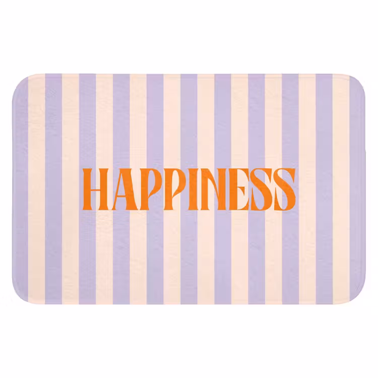 WC Mat - Lila - Oranje - Strepen - Happiness — 1