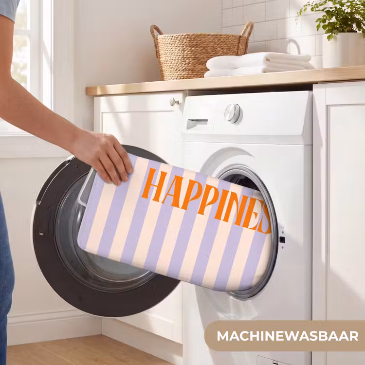 WC Mat - Lila - Oranje - Strepen - Happiness — 5