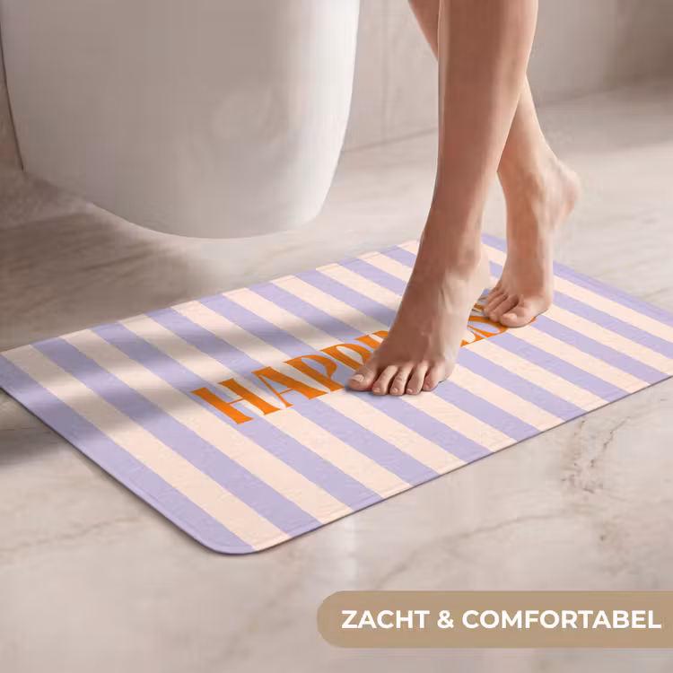WC Mat - Lila - Oranje - Strepen - Happiness — 7