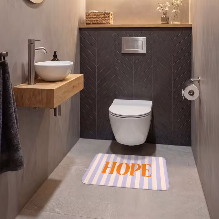 WC Mat - Lila - Oranje - Strepen - Hope — 2