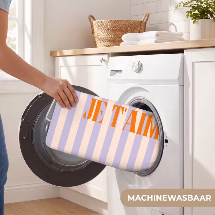 WC Mat - Lila - Oranje - Strepen - Je t'aime — 5