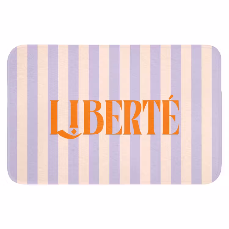 WC Mat - Lila - Oranje - Strepen - Liberté — 1