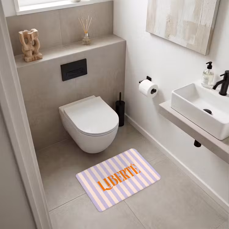 WC Mat - Lila - Oranje - Strepen - Liberté — 6