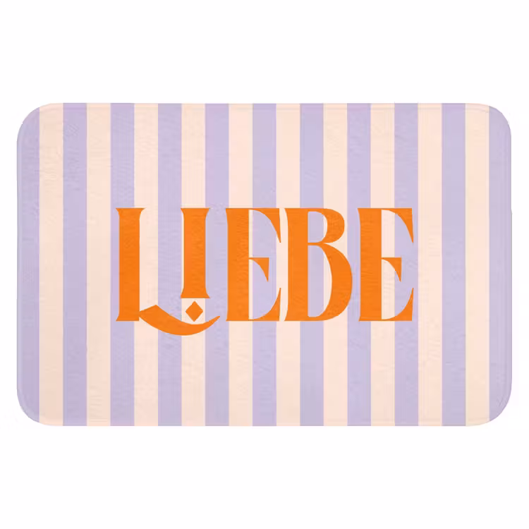 WC Mat - Lila - Oranje - Strepen - Liebe — 1