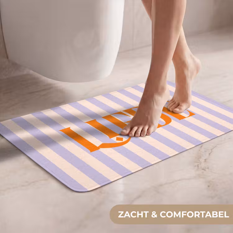 WC Mat - Lila - Oranje - Strepen - Liebe — 7