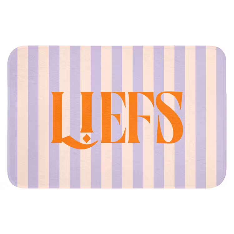 WC Mat - Lila - Oranje - Strepen - Liefs — 1