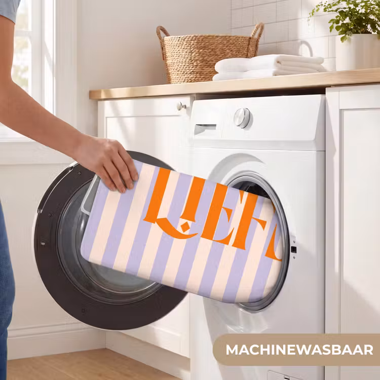 WC Mat - Lila - Oranje - Strepen - Liefs — 5