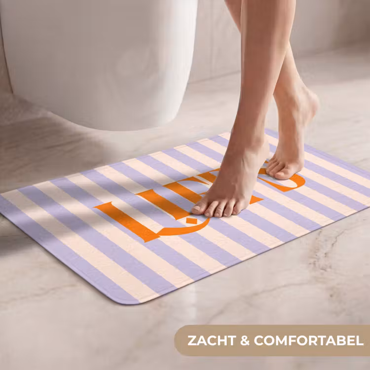 WC Mat - Lila - Oranje - Strepen - Liefs — 7