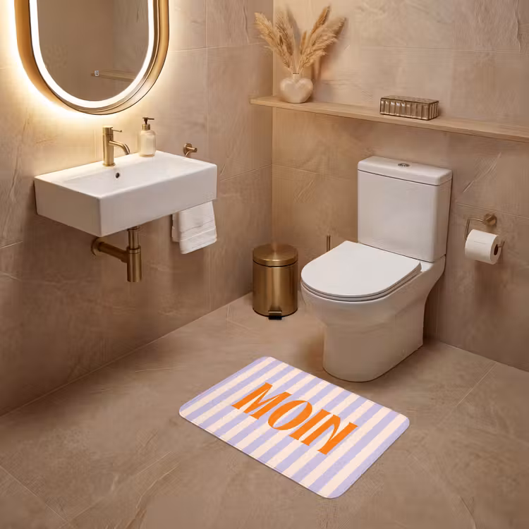 WC Mat - Lila - Oranje - Strepen - Moin — 4