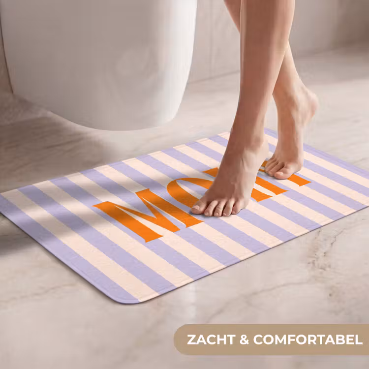 WC Mat - Lila - Oranje - Strepen - Moin — 7
