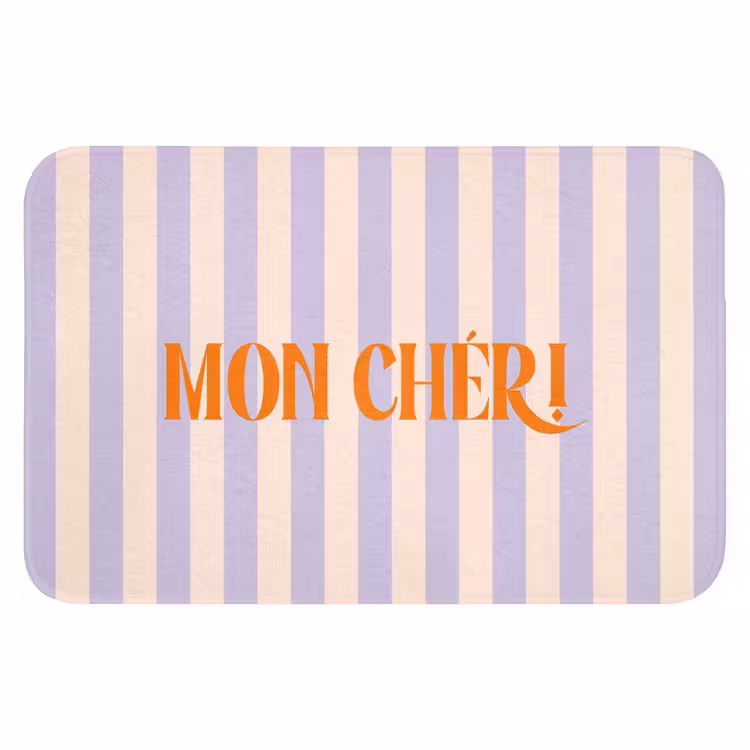 WC Mat - Lila - Oranje - Strepen - Mon Chéri — 1
