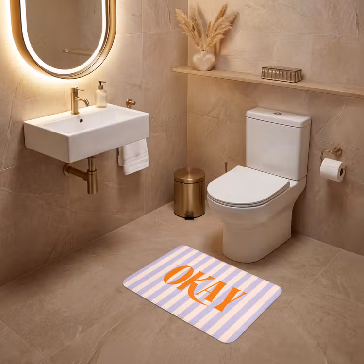 WC Mat - Lila - Oranje - Strepen - Okay — 4