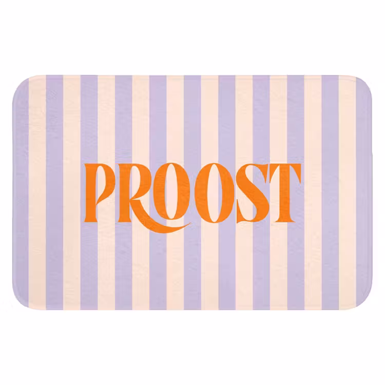 WC Mat - Lila - Oranje - Strepen - Proost — 1