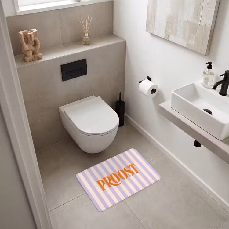 WC Mat - Lila - Oranje - Strepen - Proost — 6