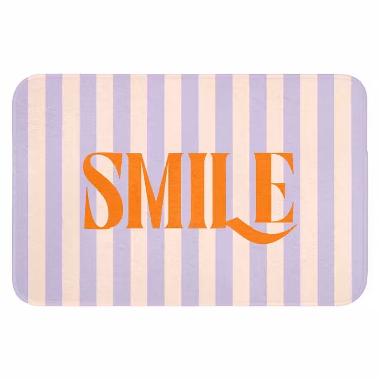 WC Mat - Lila - Oranje - Strepen - Smile — 1