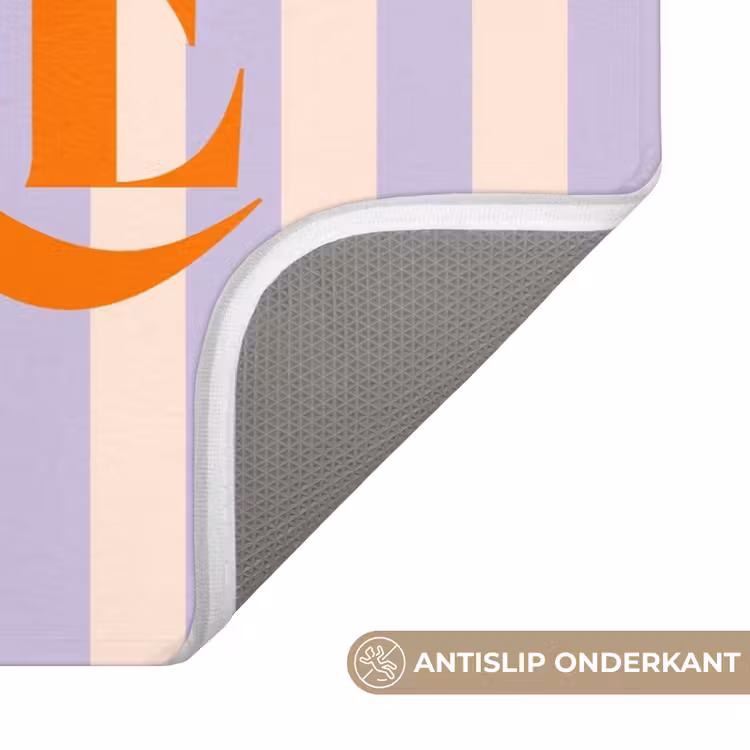 WC Mat - Lila - Oranje - Strepen - Smile — 3