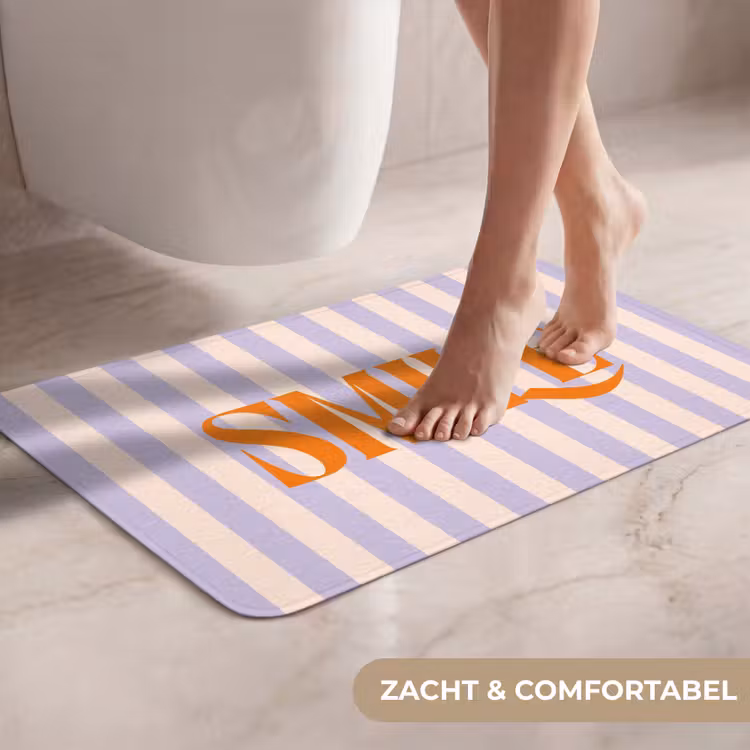 WC Mat - Lila - Oranje - Strepen - Smile — 7