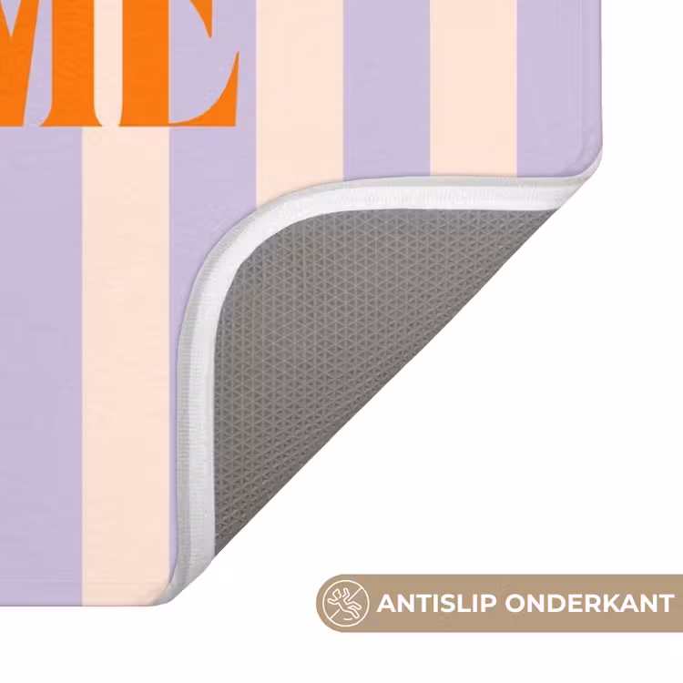 WC Mat - Lila - Oranje - Strepen - Welcome — 3