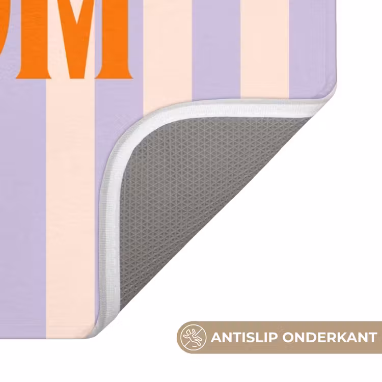 WC Mat - Lila - Oranje - Strepen - Welkom — 3