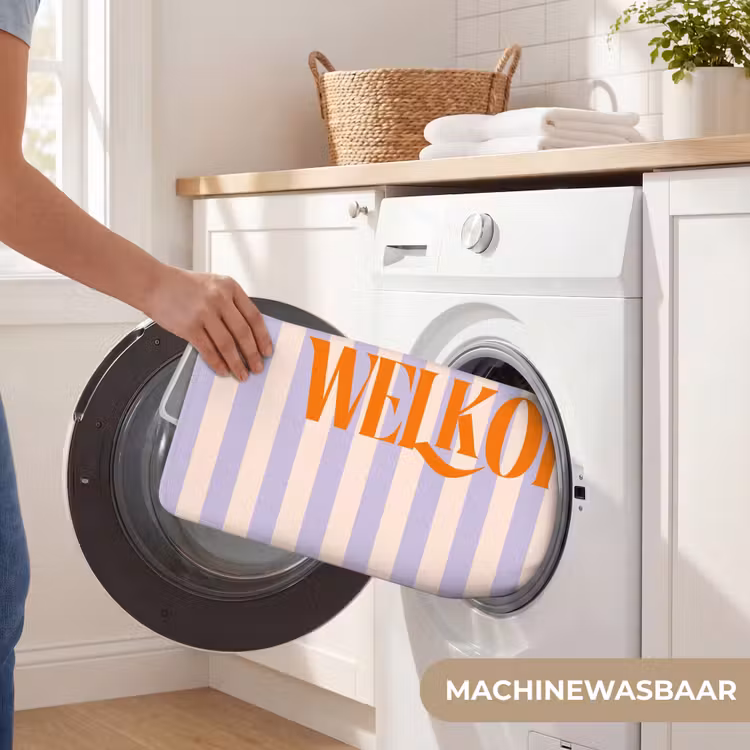 WC Mat - Lila - Oranje - Strepen - Welkom — 5