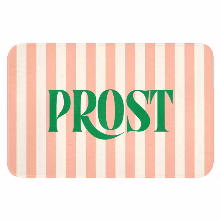 WC Mat - Zachtroze - Groen - Strepen - Prost — 1