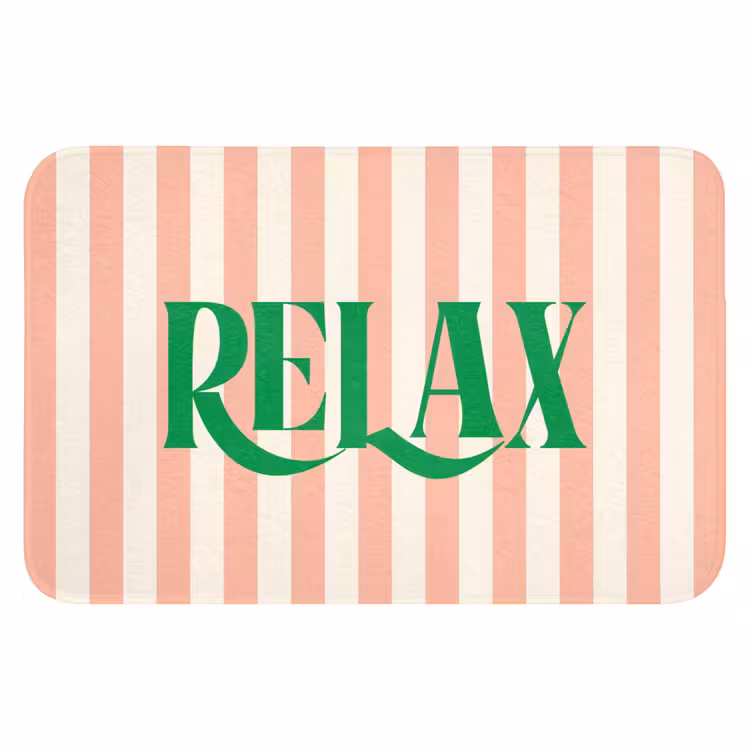 WC Mat - Zachtroze - Groen - Strepen - Relax — 1