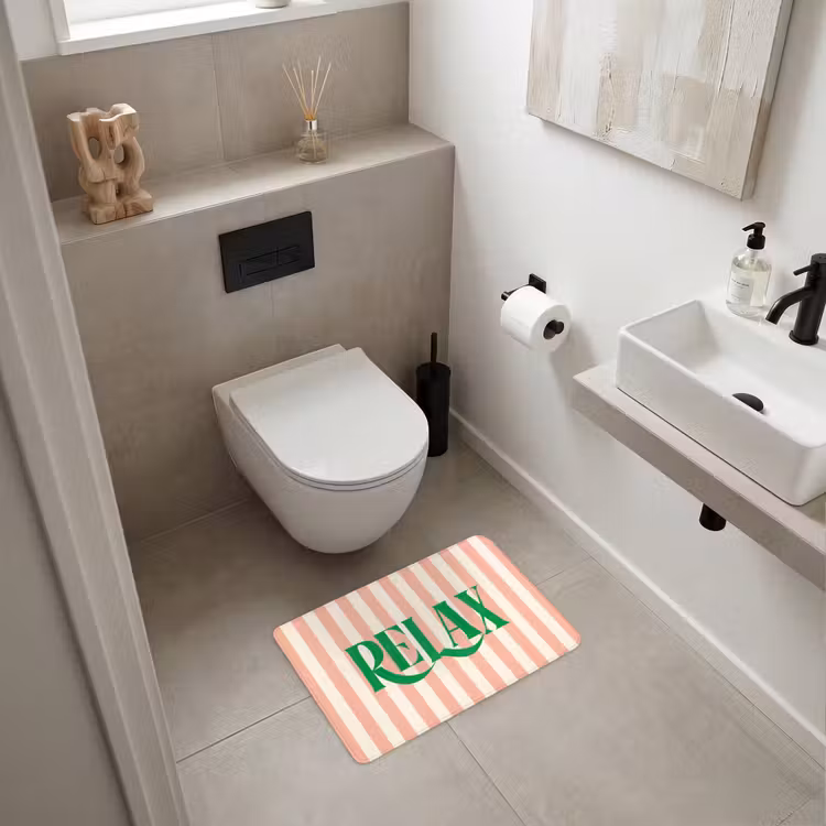 WC Mat - Zachtroze - Groen - Strepen - Relax — 6